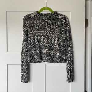Crop Top Mock Neck Sweater